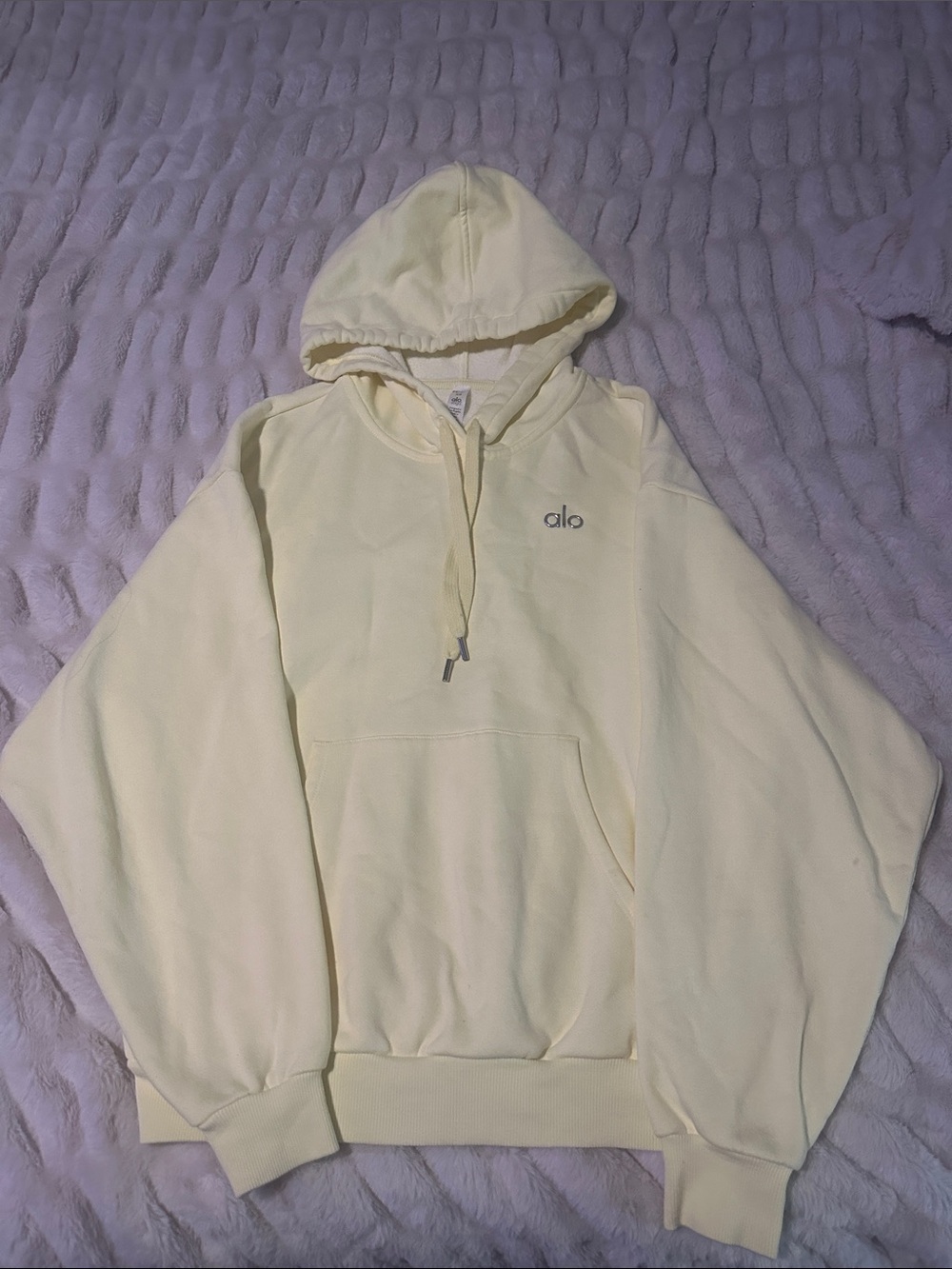 Alo Yoga Accolade Sunshine Yellow Pullover Hoodie XS 🦄